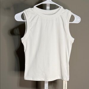 Commense Sleeveless Mock Neck Tank‎ Top Size S NWT White Minimalist